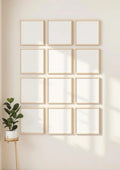 Frame Premium Interior Mockup — Raw Pine Frame Portrait 2:3 — Perspective View — #01155 | MockupBulk