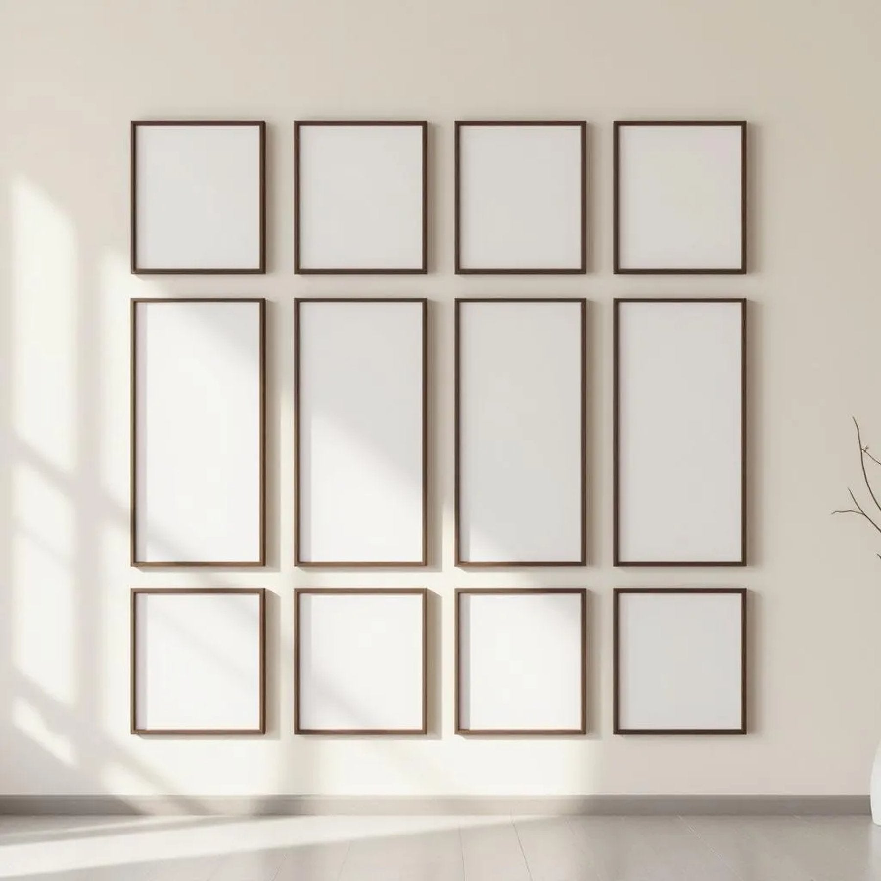 Frame Room Scene Mockup — Plain Square Frame Portrait 2:3 — Perspective View — #01156 | MockupBulk