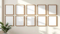 Frame Premium Interior Mockup — Espresso Frame Portrait 2:3 — Perspective View — #01160 | MockupBulk