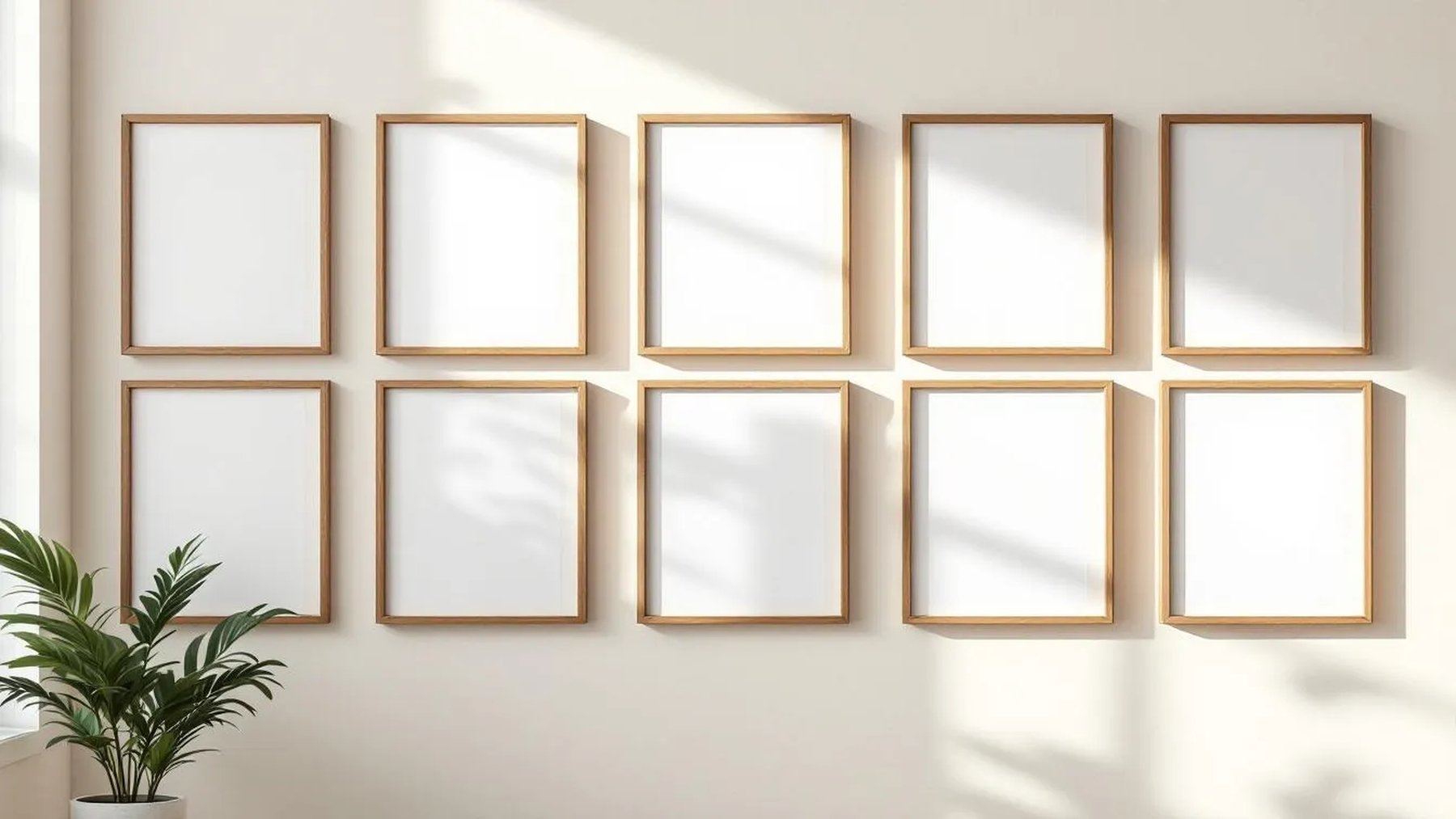 Frame Premium Interior Mockup — Espresso Frame Portrait 2:3 — Perspective View — #01160 | MockupBulk