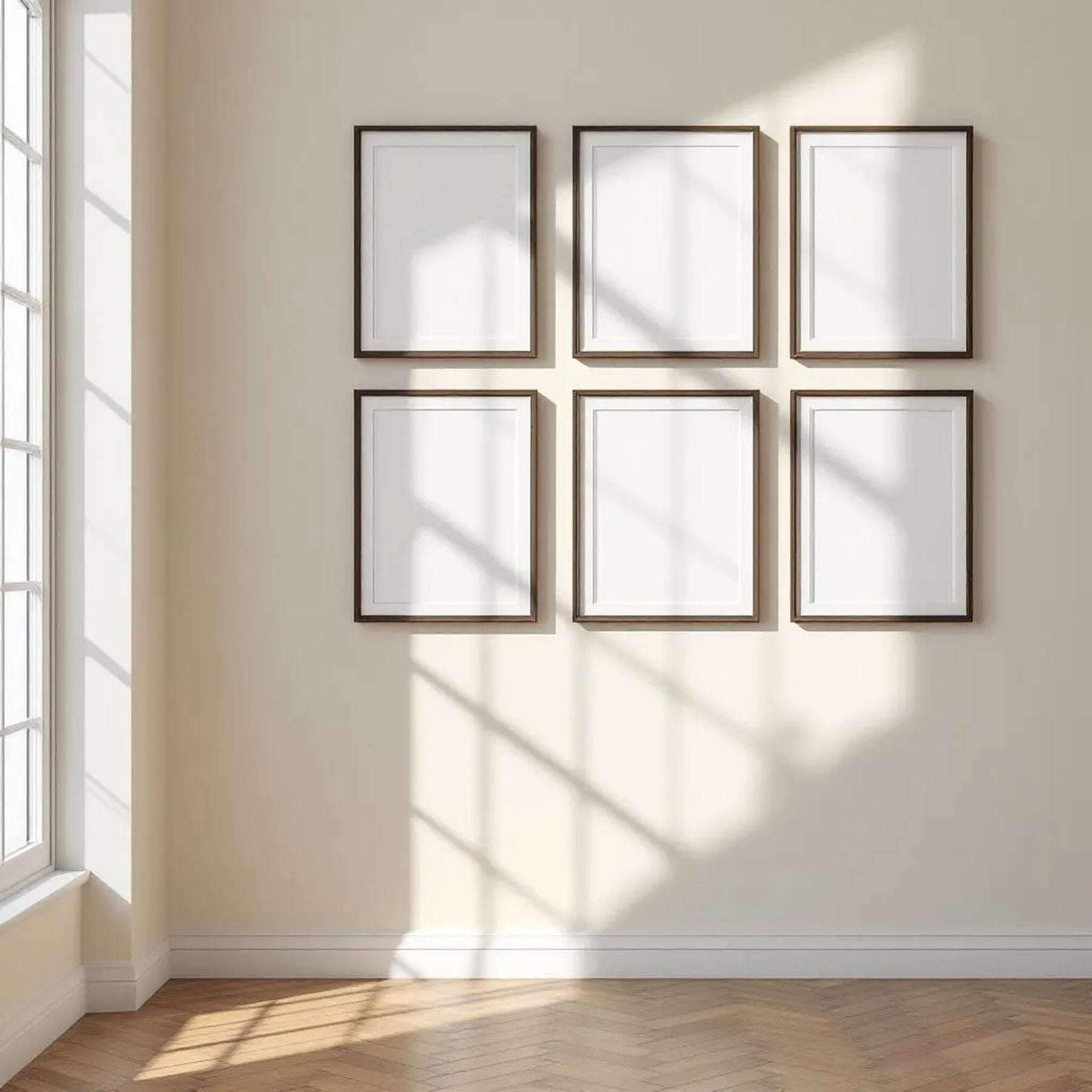 Frame Premium Interior Mockup — Plain Square Frame Portrait 2:3 — Perspective View — #01168 | MockupBulk