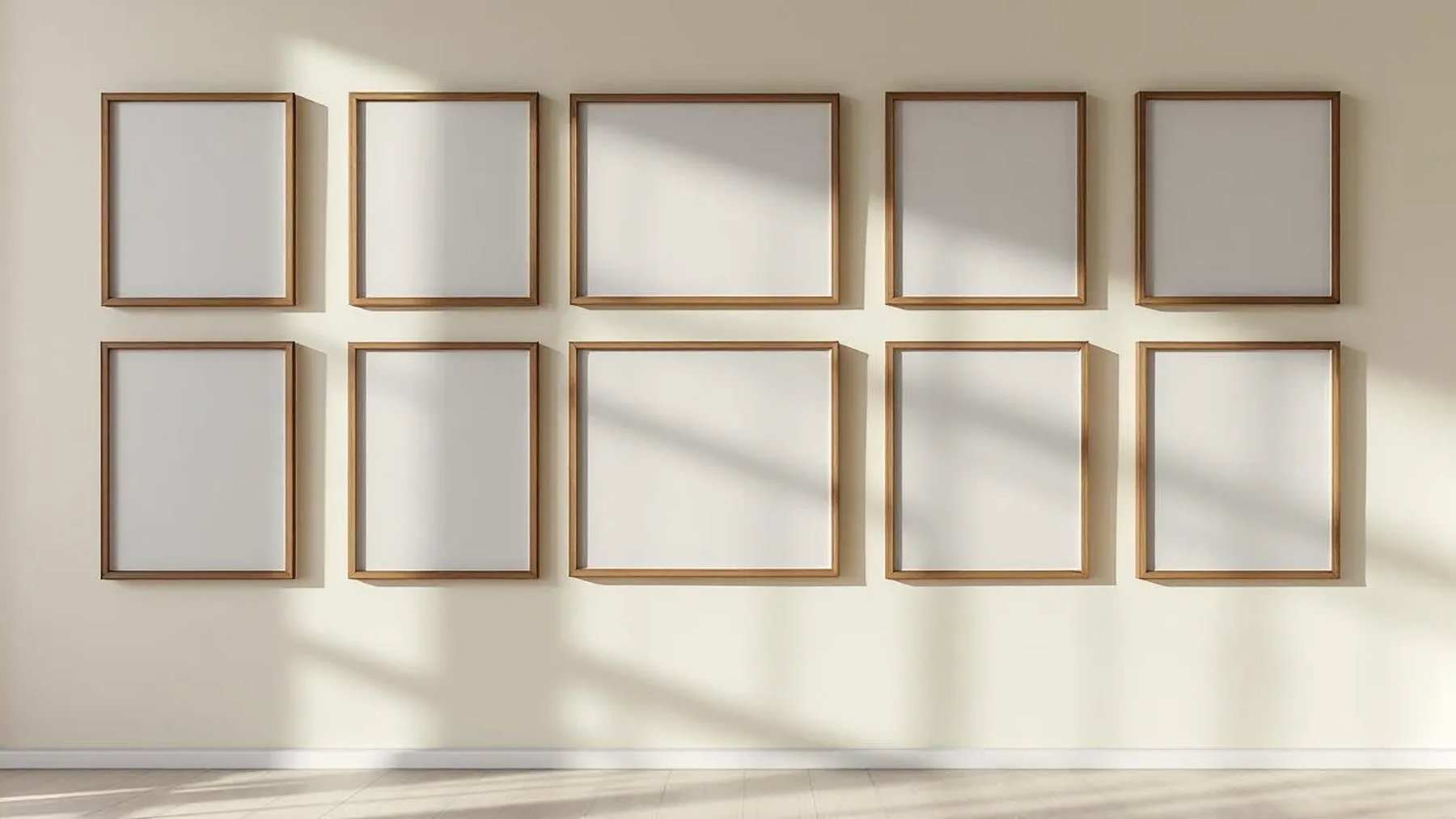 Frame Premium Interior Mockup — Espresso Frame Portrait 2:3 — Perspective View — #01172 | MockupBulk