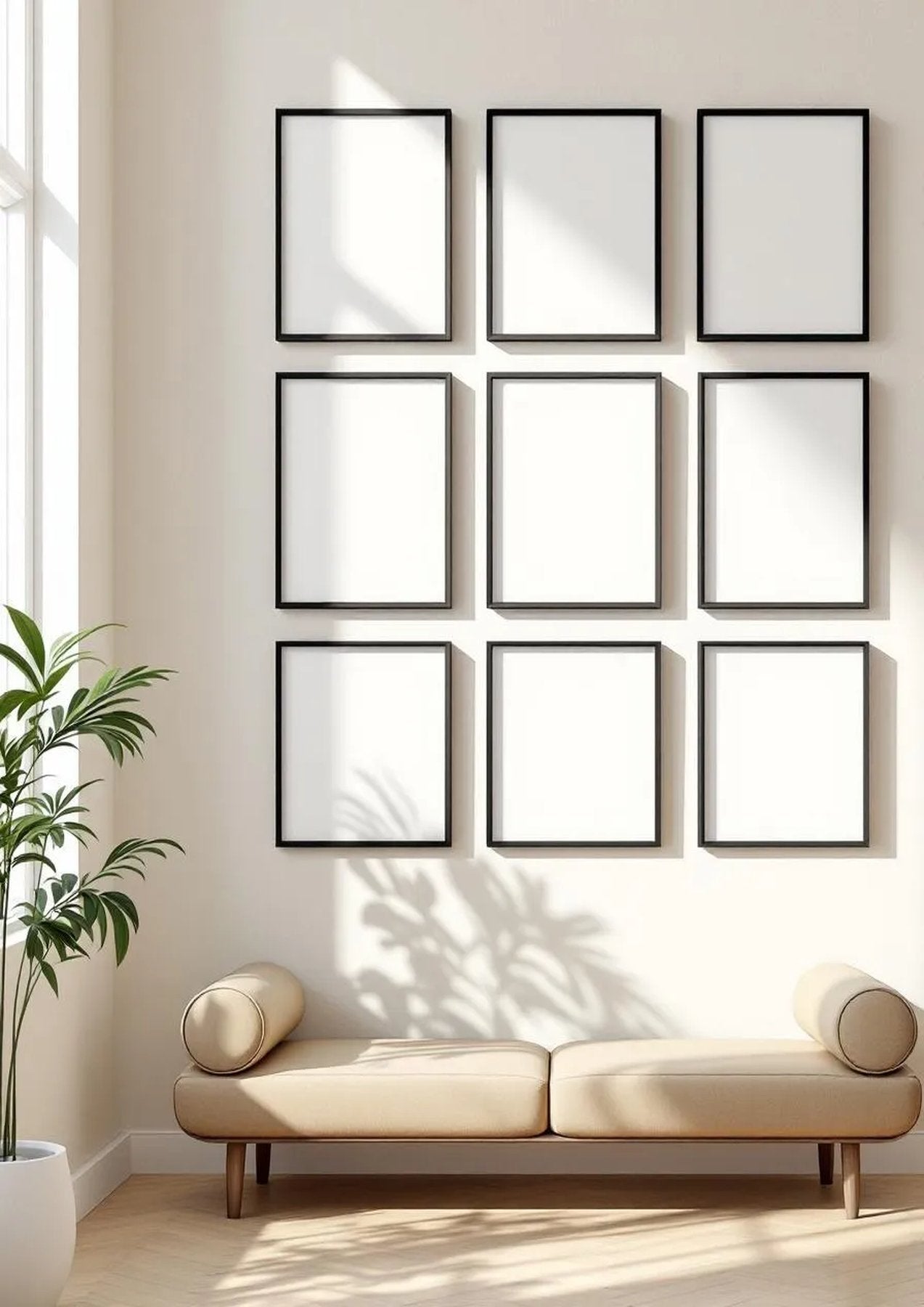 Frame High-Res Frame Mockup — Matte Black Frame Portrait 2:3 — Perspective View — #01179 | MockupBulk