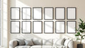 Frame Room Scene Mockup — Matte Black Frame Square 1:1 — Perspective View — #01181 | MockupBulk