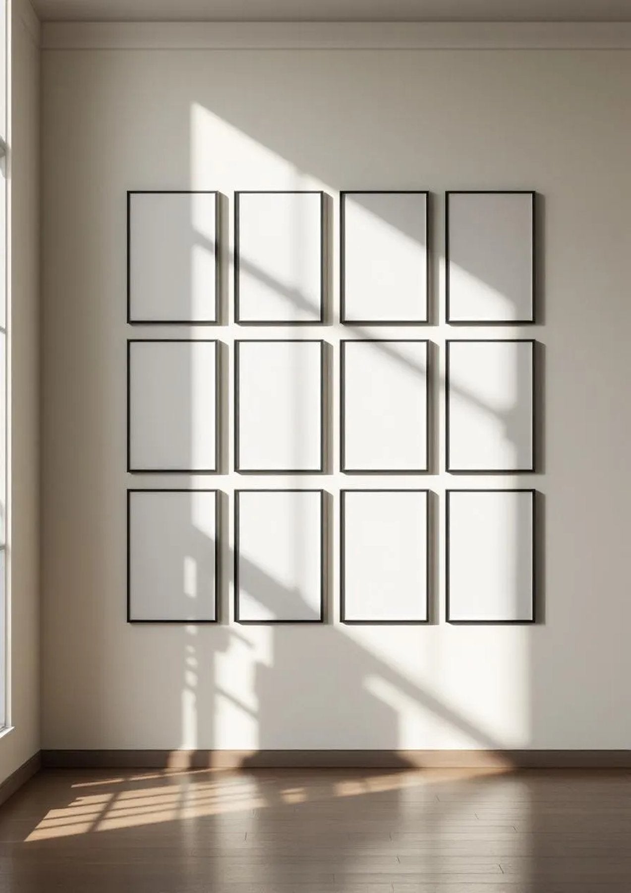 Frame Room Scene Mockup — Matte Black Frame Portrait 2:3 — Perspective View — #01182 | MockupBulk