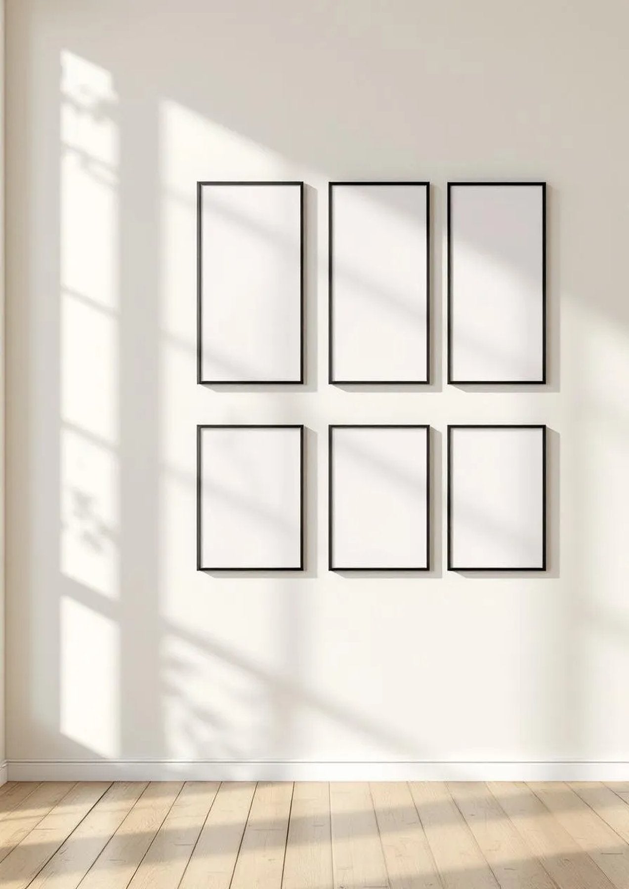 Frame Interior Frame Mockup — Matte Black Frame Portrait 2:3 — Perspective View — #01191 | MockupBulk