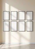 Frame Professional Frame Mockup — Matte Black Frame Portrait 2:3 — Perspective View — #01194 | MockupBulk