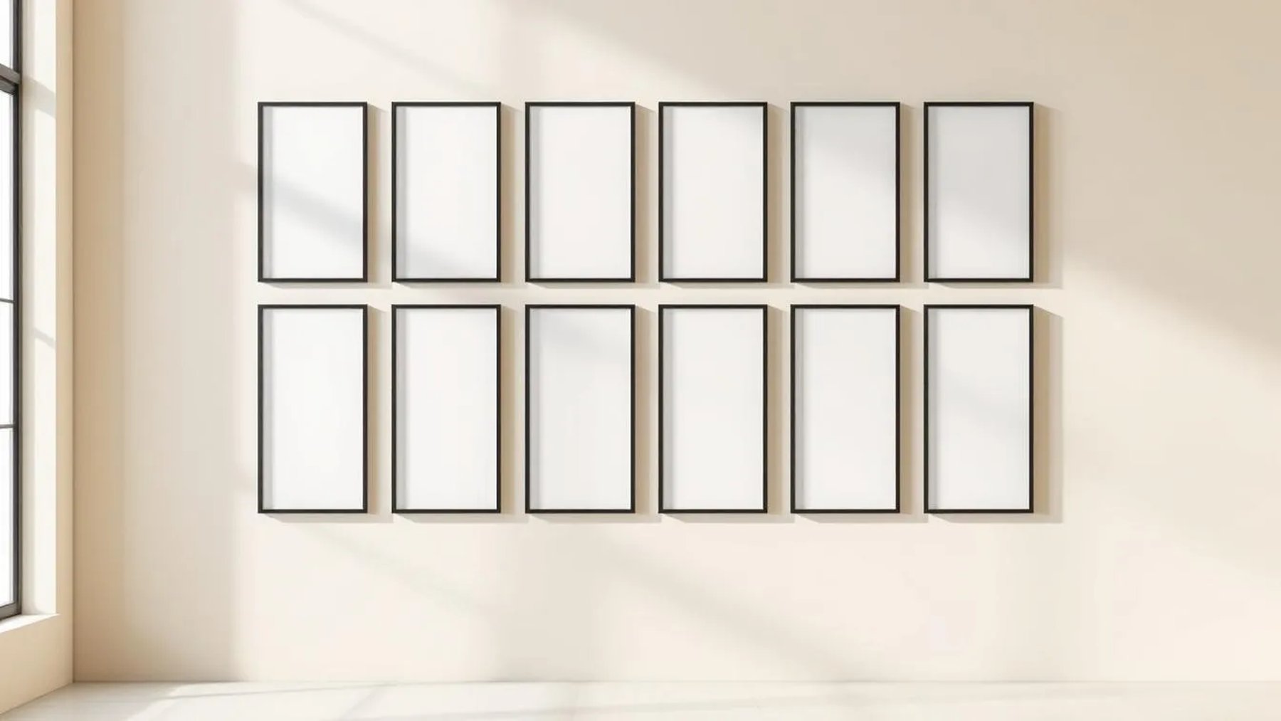 Frame High-Res Frame Mockup — Matte Black Frame Square 1:1 — Perspective View — #01196 | MockupBulk