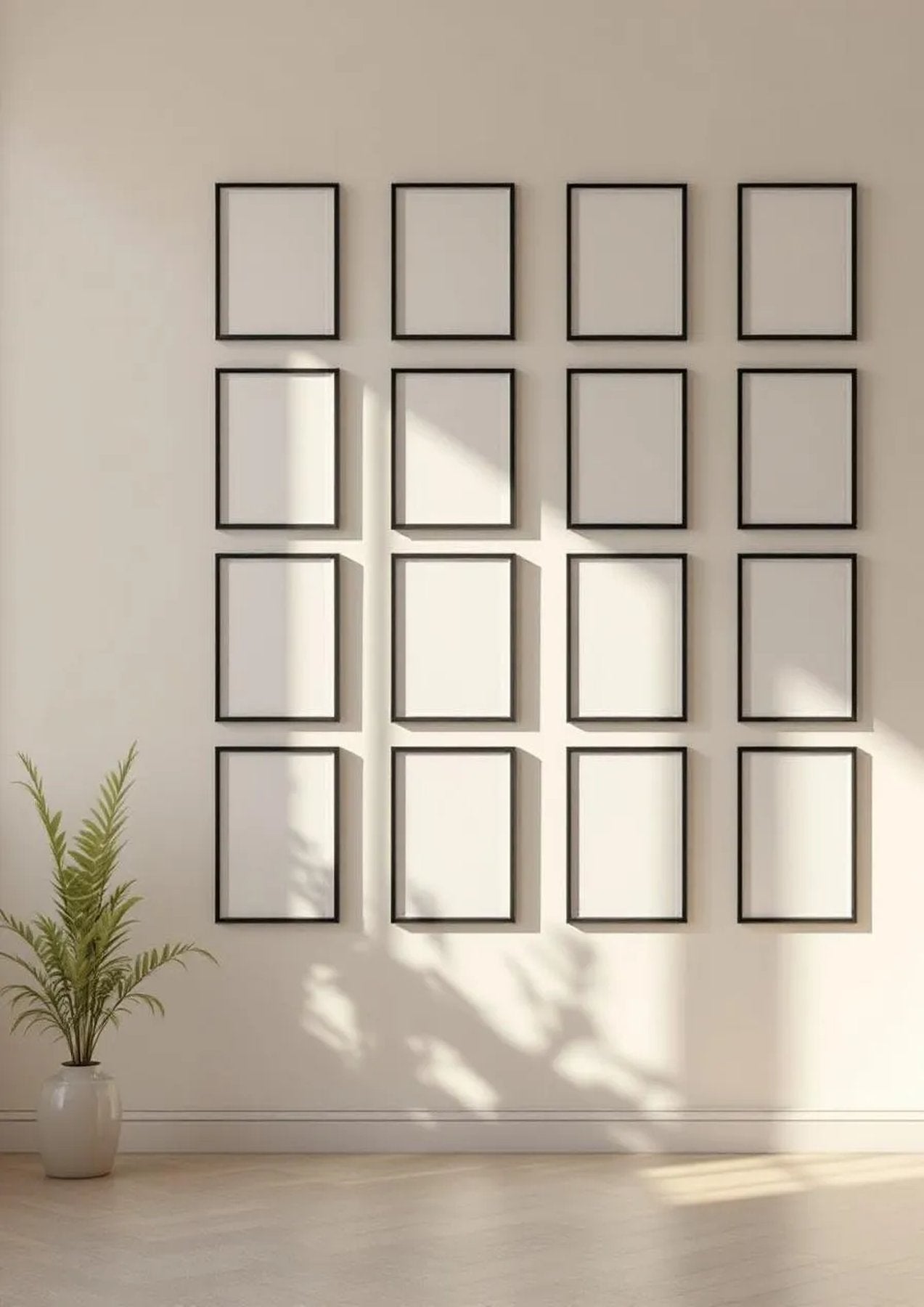 Frame Frame Display Mockup — Matte Black Frame Portrait 2:3 — Perspective View — #01197 | MockupBulk