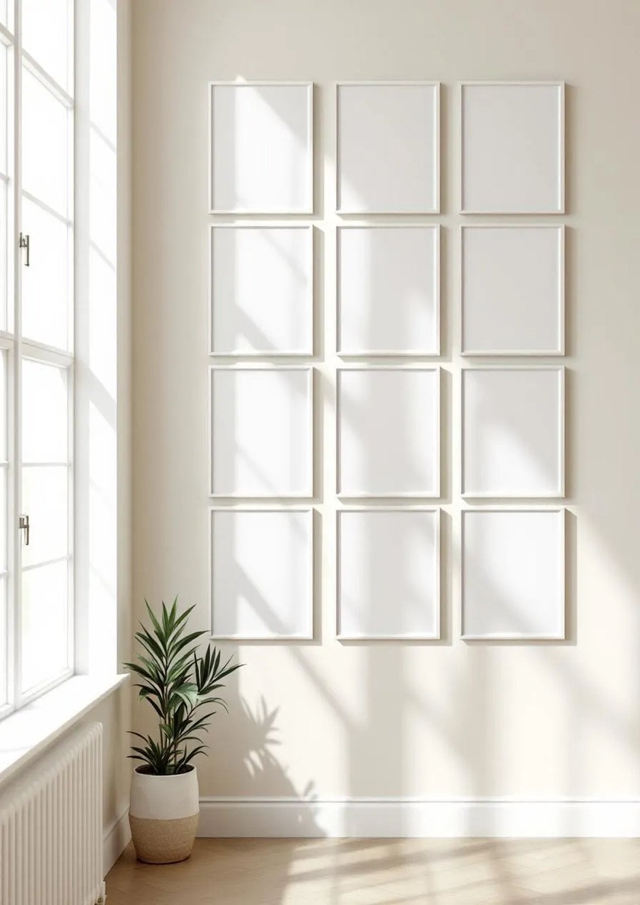 Frame Wall Art Mockup — White Frame Portrait 2:3 — Perspective View — #01203 | MockupBulk