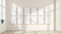 Frame Editorial Room Mockup — White Frame Square 1:1 — Perspective View — #01205 | MockupBulk