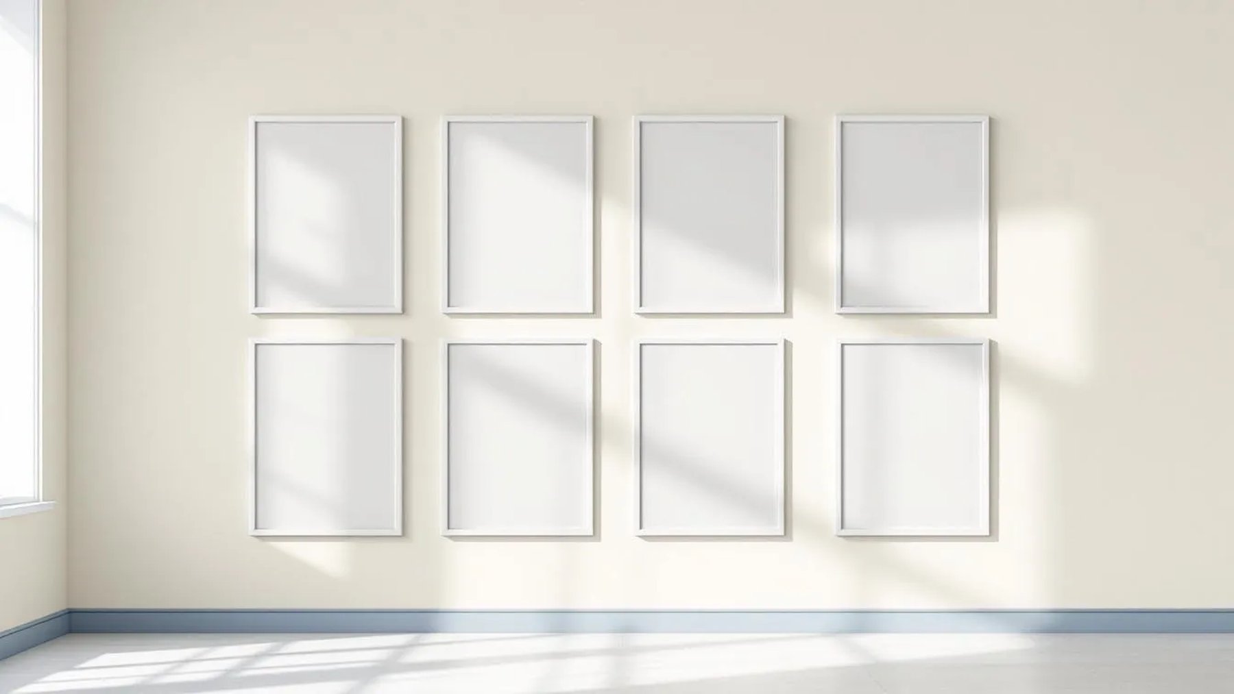 Frame High-Res Frame Mockup — White Frame Square 1:1 — Perspective View — #01208 | MockupBulk