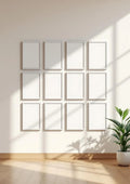 Frame High-Res Frame Mockup — White Frame Portrait 2:3 — Perspective View — #01209 | MockupBulk
