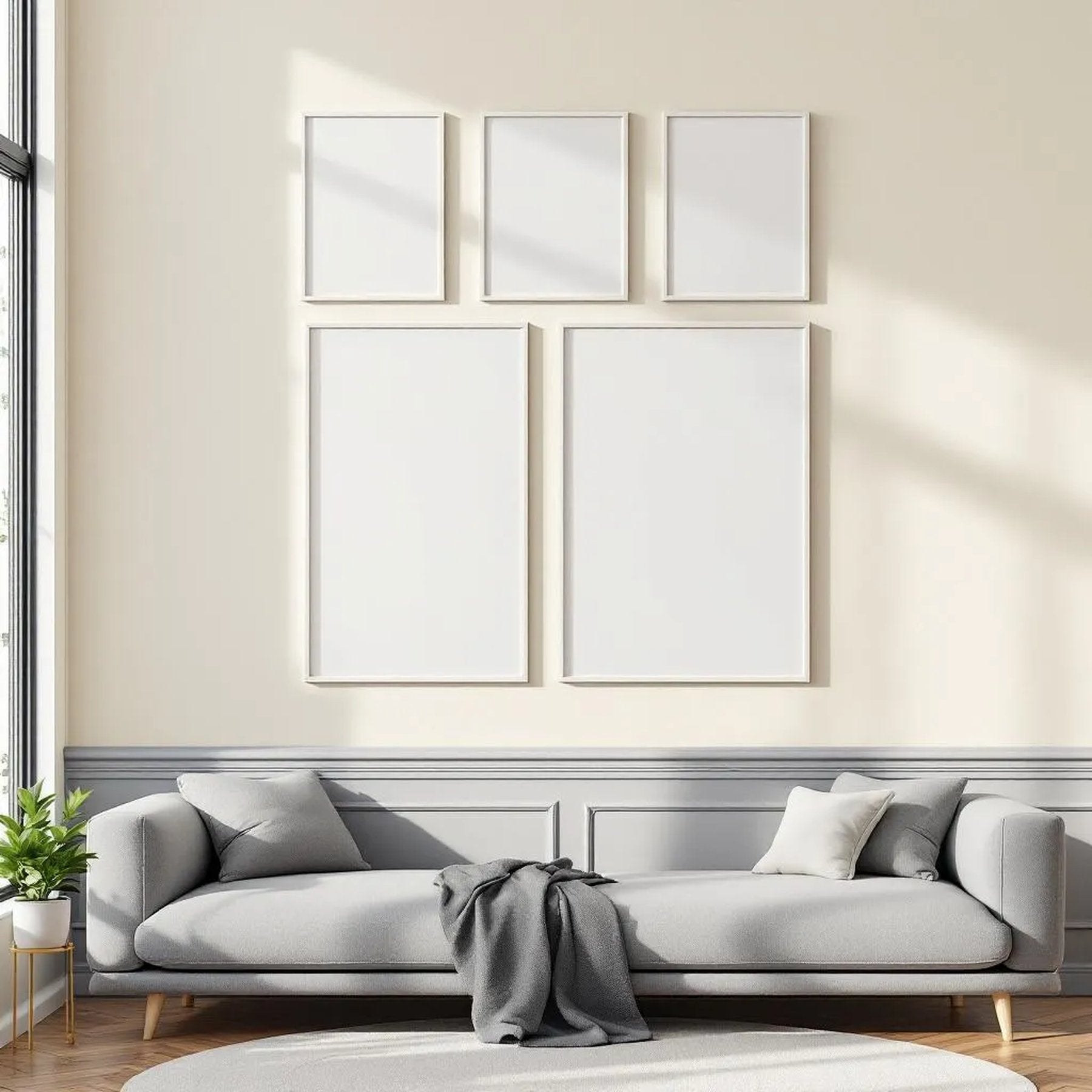 Frame Wall Art Mockup — Plain Square Frame Portrait 4:5 — Perspective View — #01213 | MockupBulk
