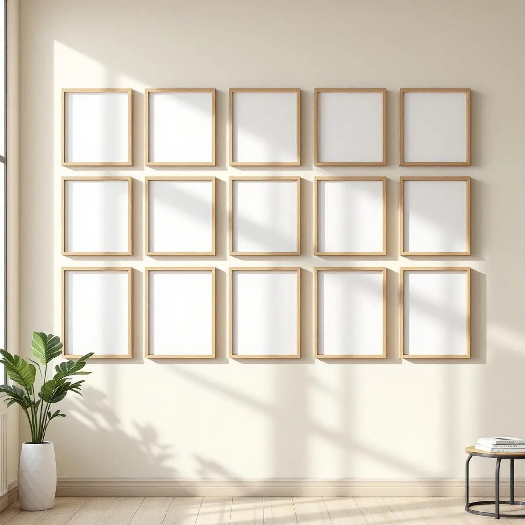 Frame Editorial Room Mockup — Plain Square Frame Portrait 2:3 — Perspective View — #01219 | MockupBulk