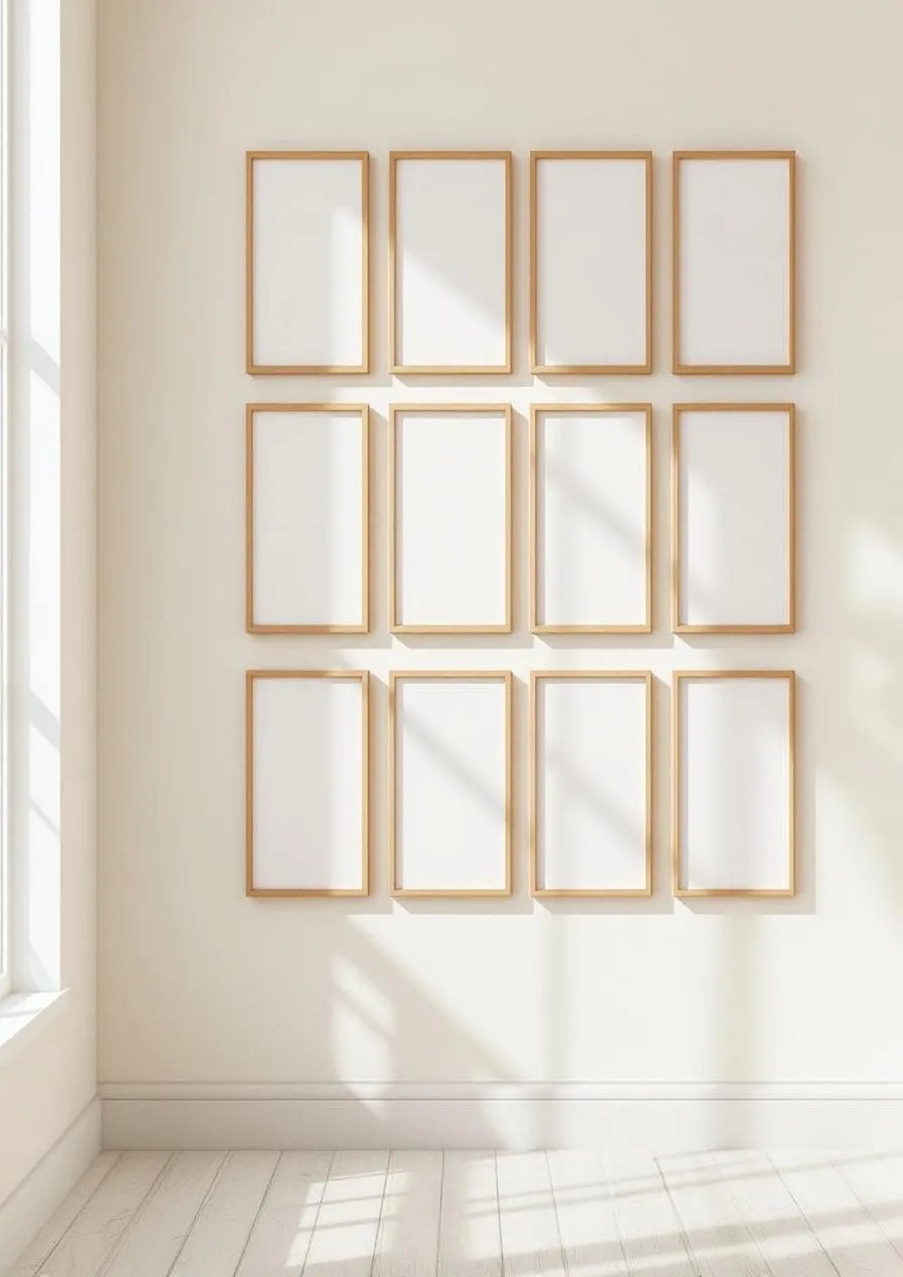 Frame High-Res Frame Mockup — Natural Oak Frame Portrait 2:3 — Perspective View — #01227 | MockupBulk