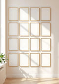 Frame Editorial Room Mockup — Natural Oak Frame Portrait 2:3 — Perspective View — #01230 | MockupBulk