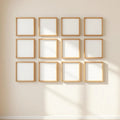 Frame Interior Frame Mockup — Plain Square Frame Portrait 2:3 — Perspective View — #01231 | MockupBulk