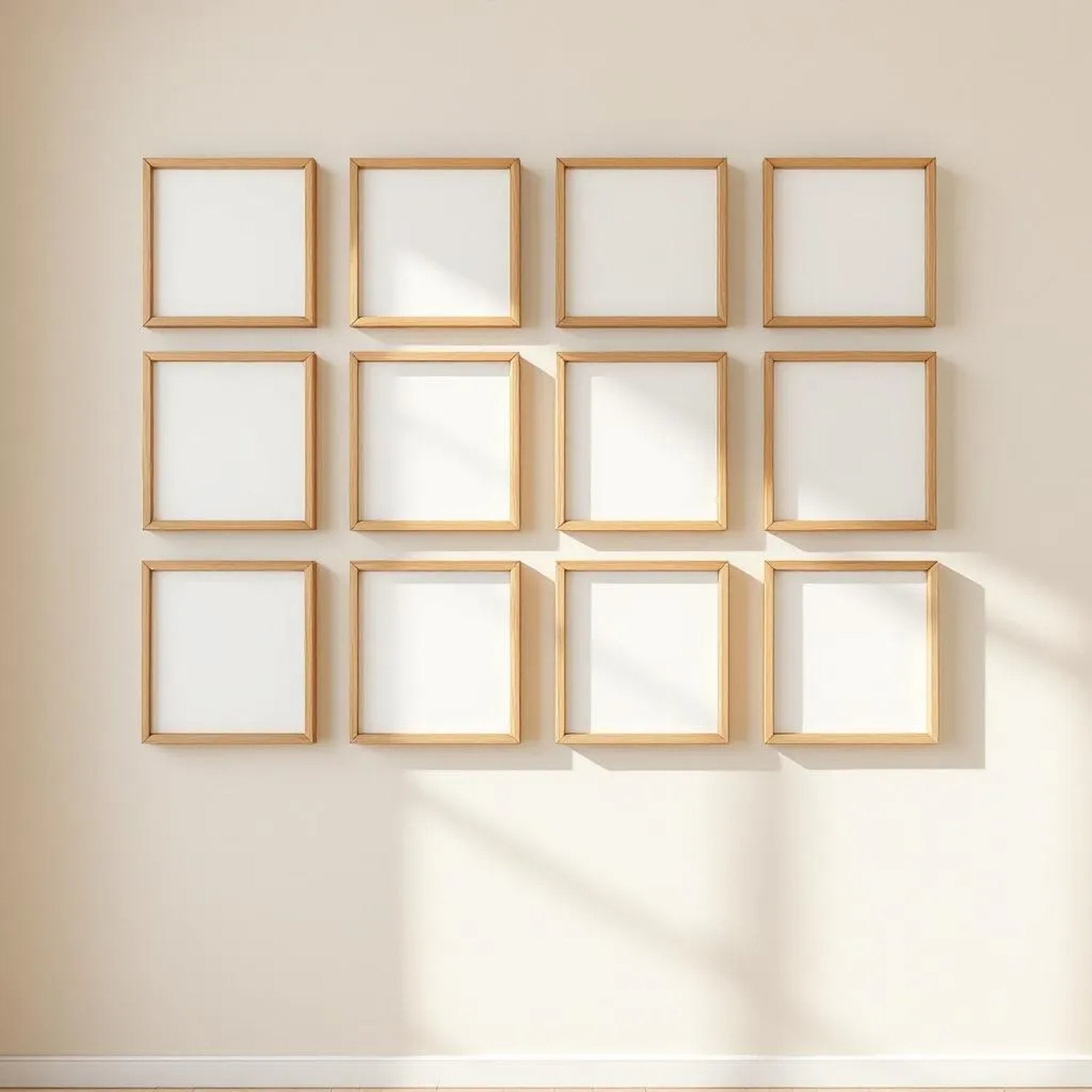 Frame Interior Frame Mockup — Plain Square Frame Portrait 2:3 — Perspective View — #01231 | MockupBulk
