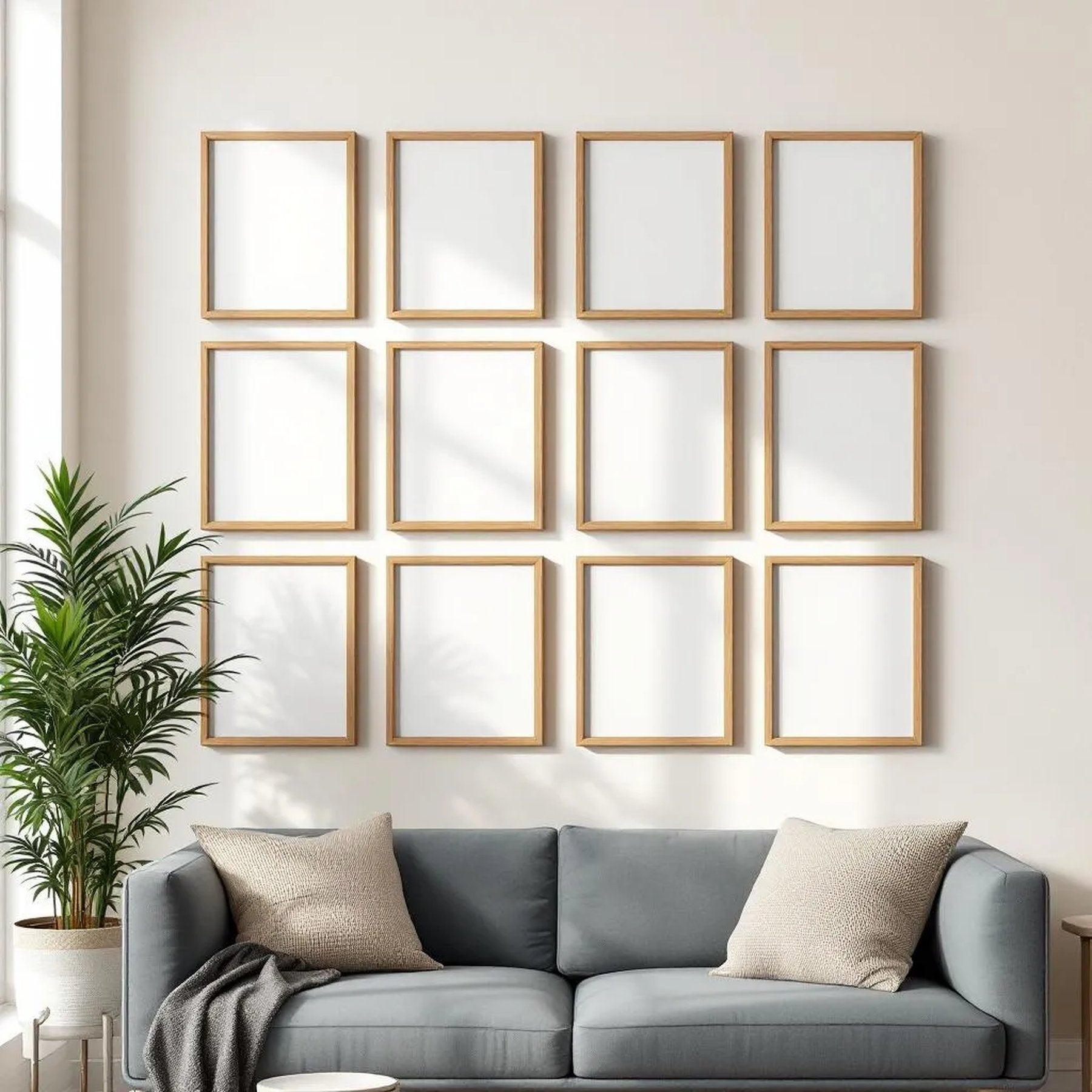 Frame Wall Art Mockup — Plain Square Frame A-Series (A4 / A3) — Perspective View — #01234 | MockupBulk