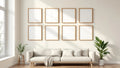 Frame Wall Art Mockup — Natural Oak Frame Square 1:1 — Perspective View — #01238 | MockupBulk