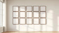 Frame Wall Art Mockup — Walnut Frame Square 1:1 — Perspective View — #01241 | MockupBulk
