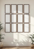 Frame Interior Frame Mockup — Walnut Frame Portrait 2:3 — Perspective View — #01245 | MockupBulk