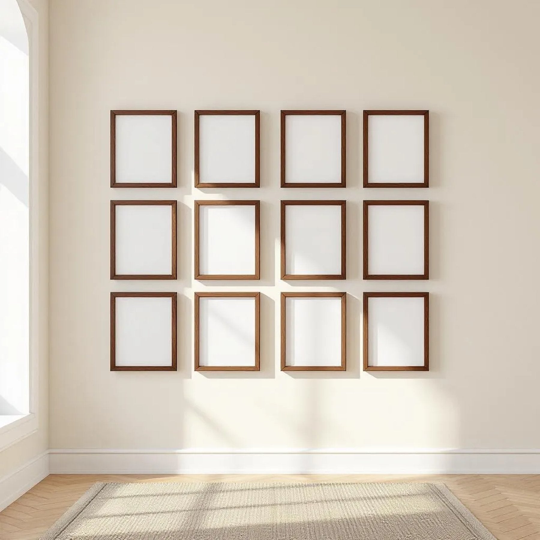 Frame Editorial Room Mockup — Plain Square Frame Landscape 11x14 — Perspective View — #01246 | MockupBulk