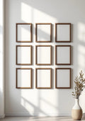 Frame Professional Frame Mockup — Walnut Frame Portrait 2:3 — Perspective View — #01248 | MockupBulk