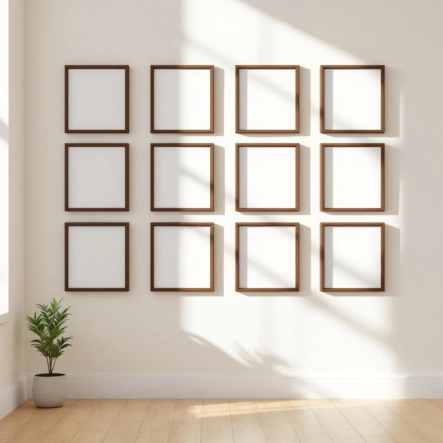 Frame Room Scene Mockup — Plain Square Frame Portrait 2:3 — Perspective View — #01249 | MockupBulk