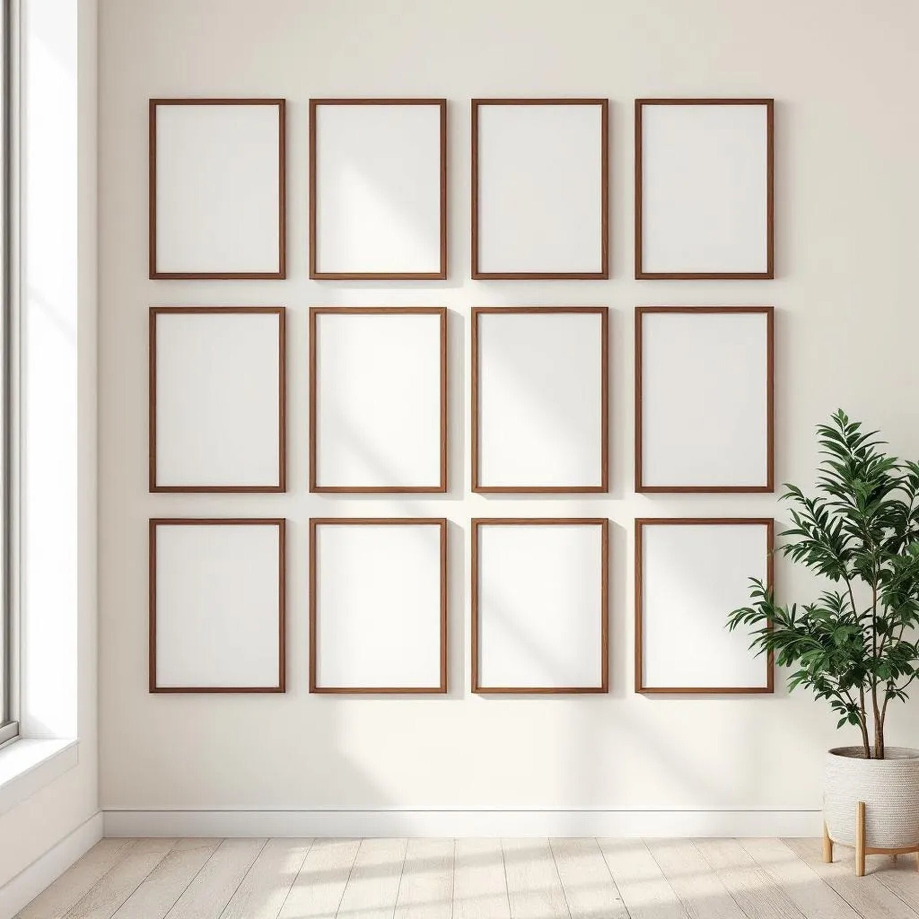 Frame Wall Art Mockup — Plain Square Frame Portrait 2:3 — Perspective View — #01252 | MockupBulk