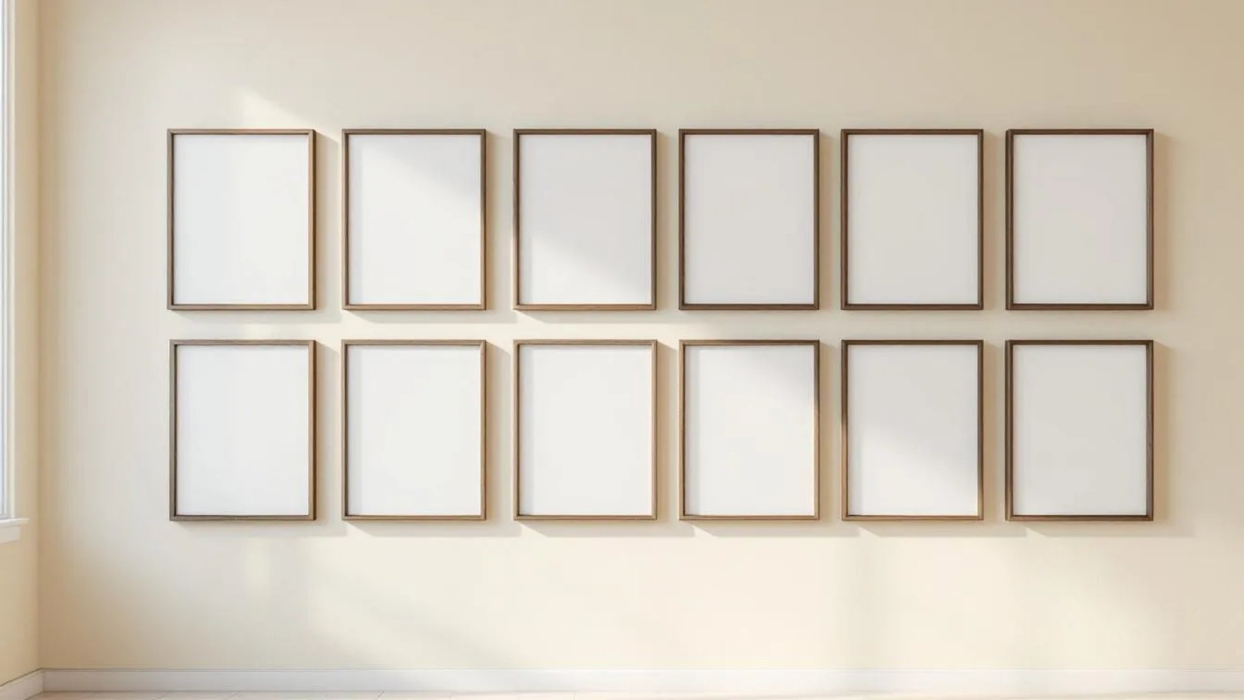 Frame High-Res Frame Mockup — Walnut Frame Square 1:1 — Perspective View — #01253 | MockupBulk