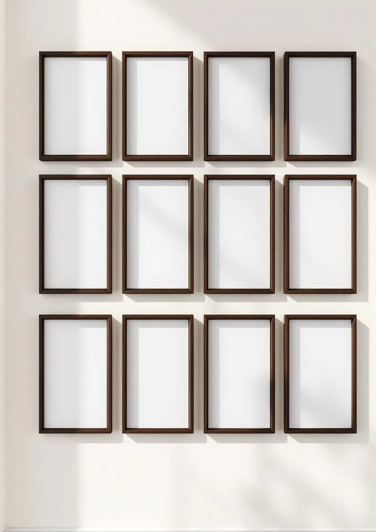 Frame High-Res Frame Mockup — Walnut Frame Portrait 2:3 — Perspective View — #01254 | MockupBulk