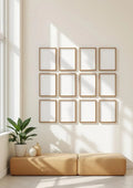Frame High-Res Frame Mockup — Walnut Frame Portrait 2:3 — Perspective View — #01257 | MockupBulk