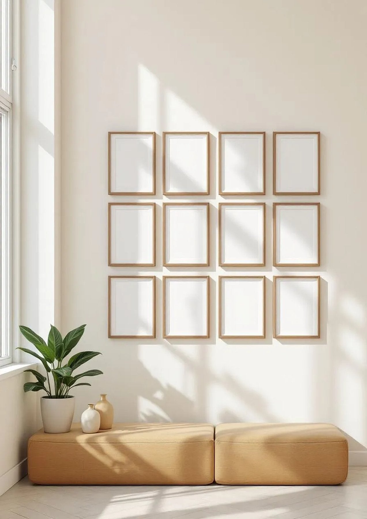 Frame High-Res Frame Mockup — Walnut Frame Portrait 2:3 — Perspective View — #01257 | MockupBulk