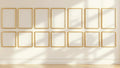Frame Editorial Room Mockup — Gold Frame Portrait 2:3 — Perspective View — #01262 | MockupBulk