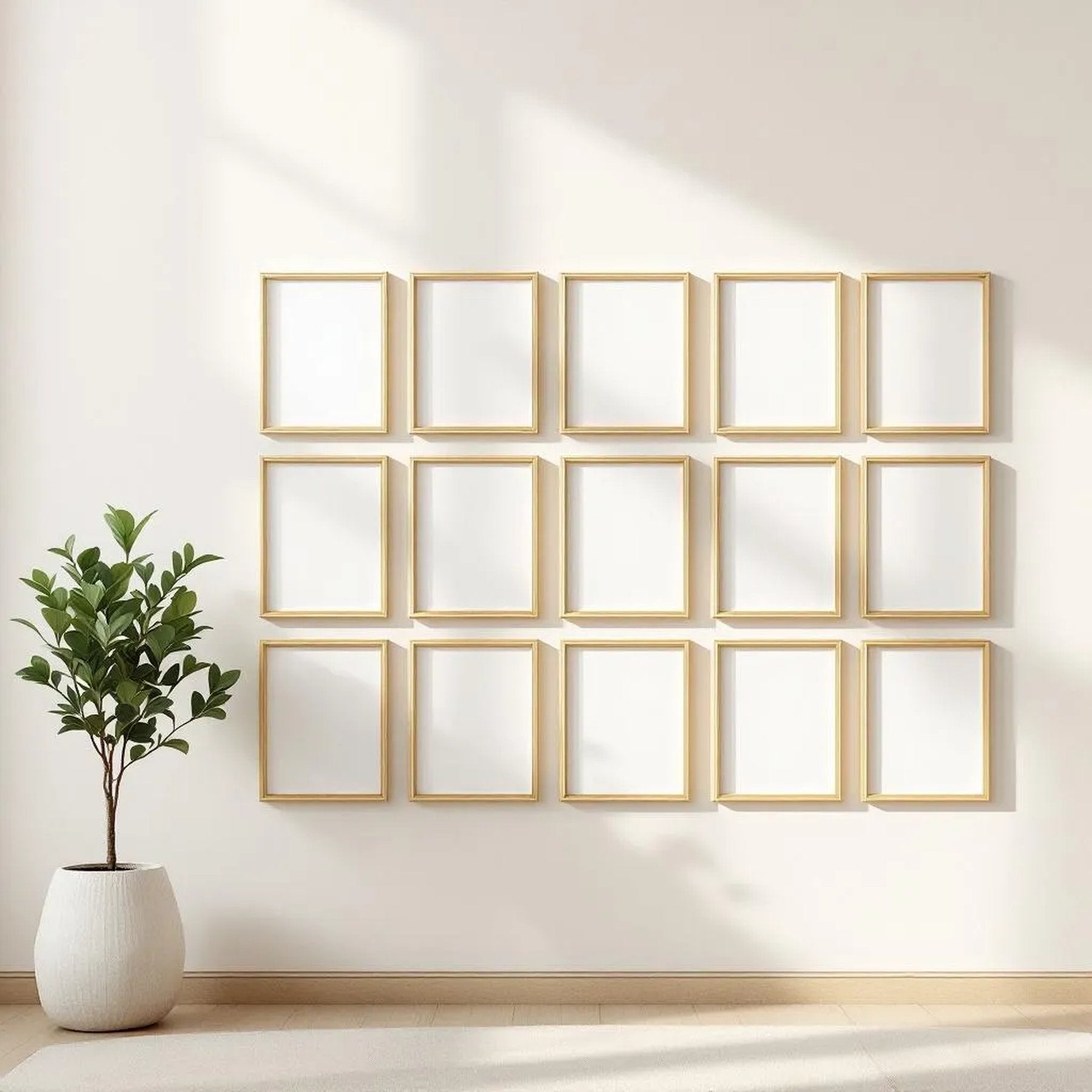 Frame Premium Interior Mockup — Plain Square Frame Square 1:1 — Perspective View — #01264 | MockupBulk