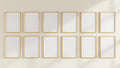 Frame Editorial Room Mockup — Gold Frame Portrait 2:3 — Perspective View — #01265 | MockupBulk