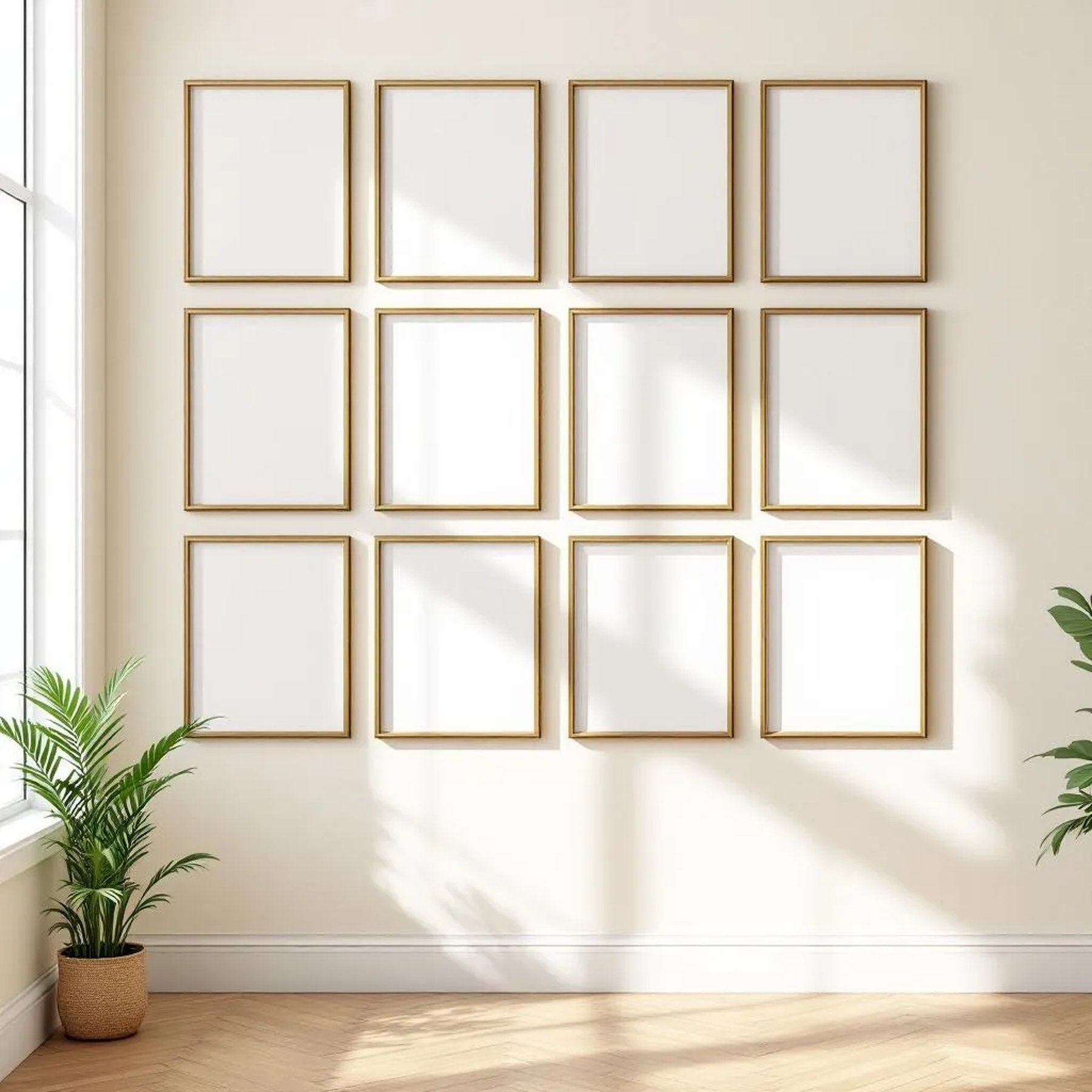 Frame Frame Display Mockup — Plain Square Frame Landscape 3:4 — Perspective View — #01273 | MockupBulk