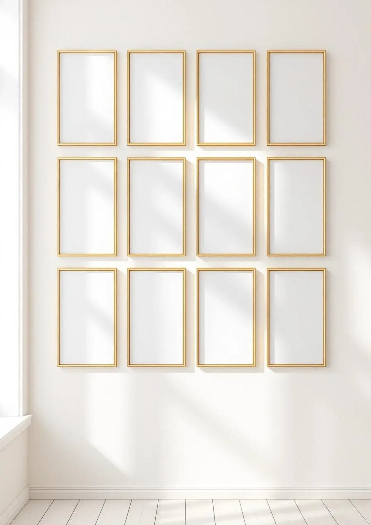 Frame Professional Frame Mockup — Gold Frame Portrait 2:3 — Perspective View — #01278 | MockupBulk