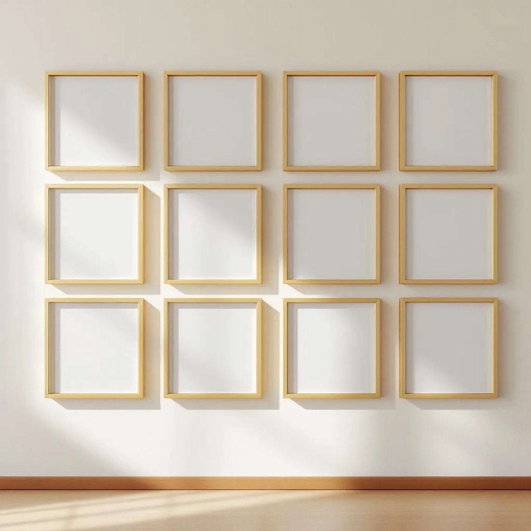 Frame Premium Interior Mockup — Plain Square Frame Square 1:1 — Perspective View — #01279 | MockupBulk