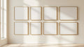 Frame Wall Art Mockup — Gold Frame Portrait 2:3 — Perspective View — #01280 | MockupBulk
