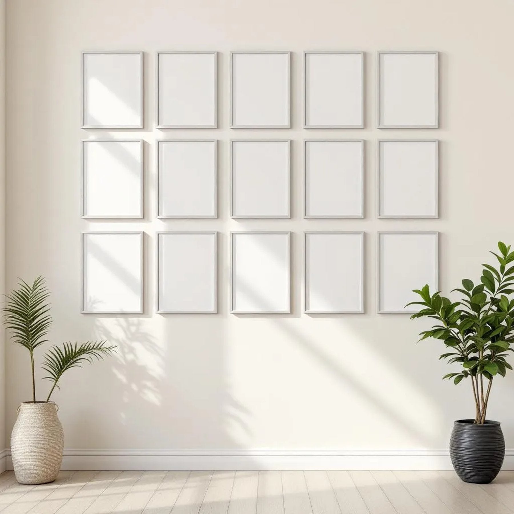 Frame Editorial Room Mockup — Plain Square Frame Portrait 5:7 — Perspective View — #01282 | MockupBulk