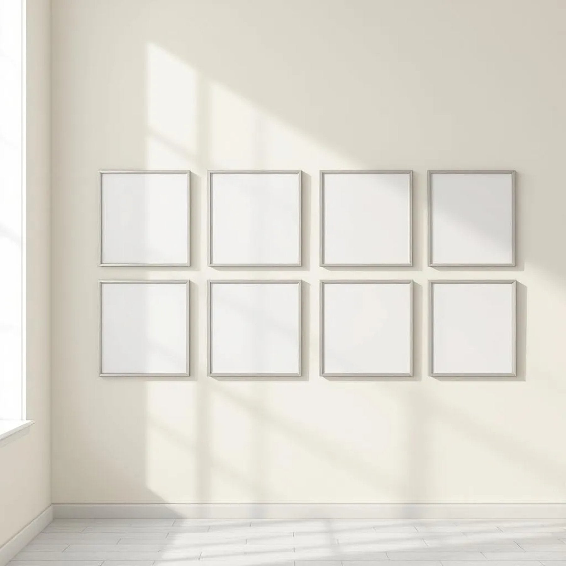 Frame Room Scene Mockup — Plain Square Frame Portrait 2:3 — Perspective View — #01285 | MockupBulk