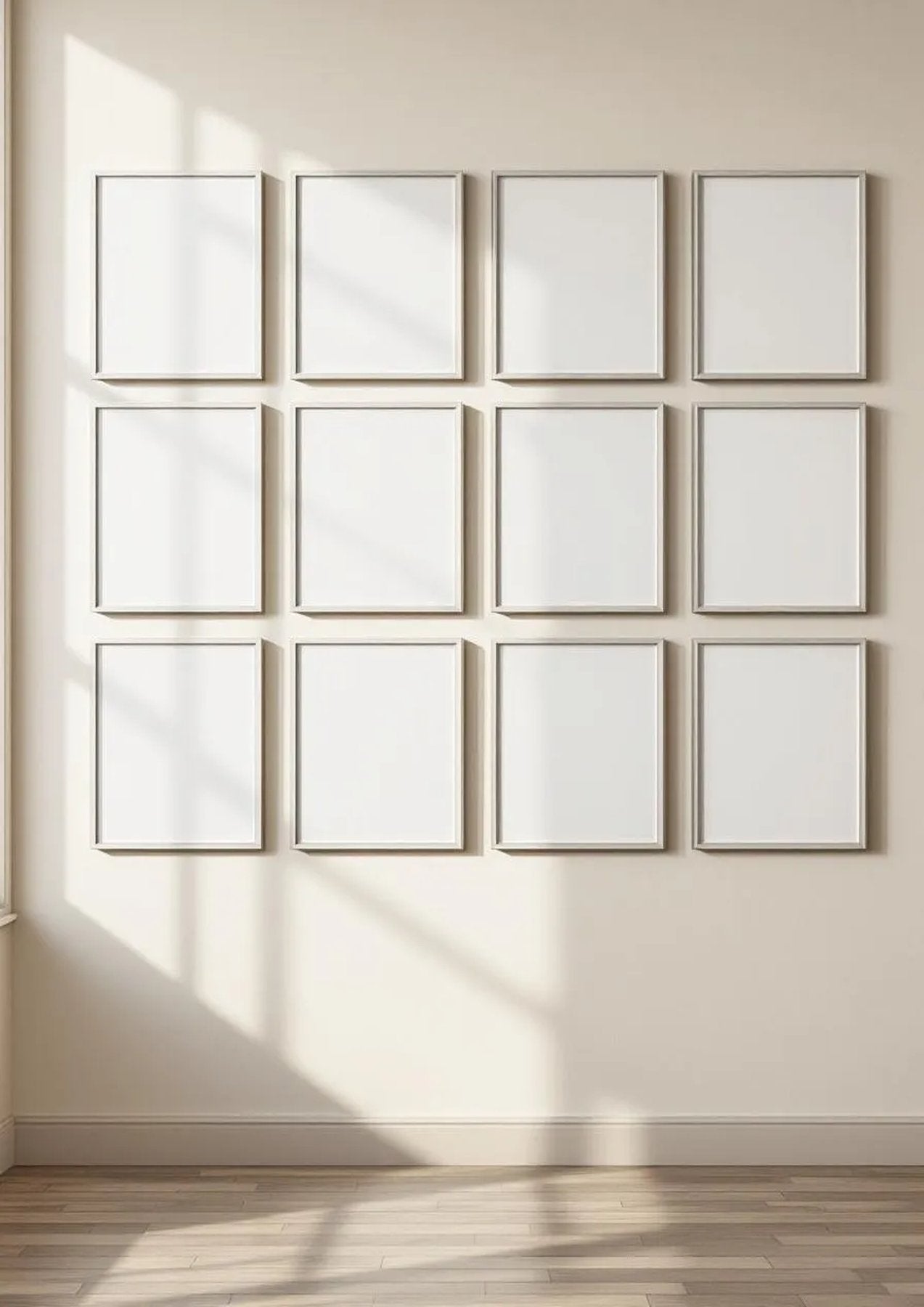 Frame High-Res Frame Mockup — Silver Frame Portrait 2:3 — Perspective View — #01290 | MockupBulk
