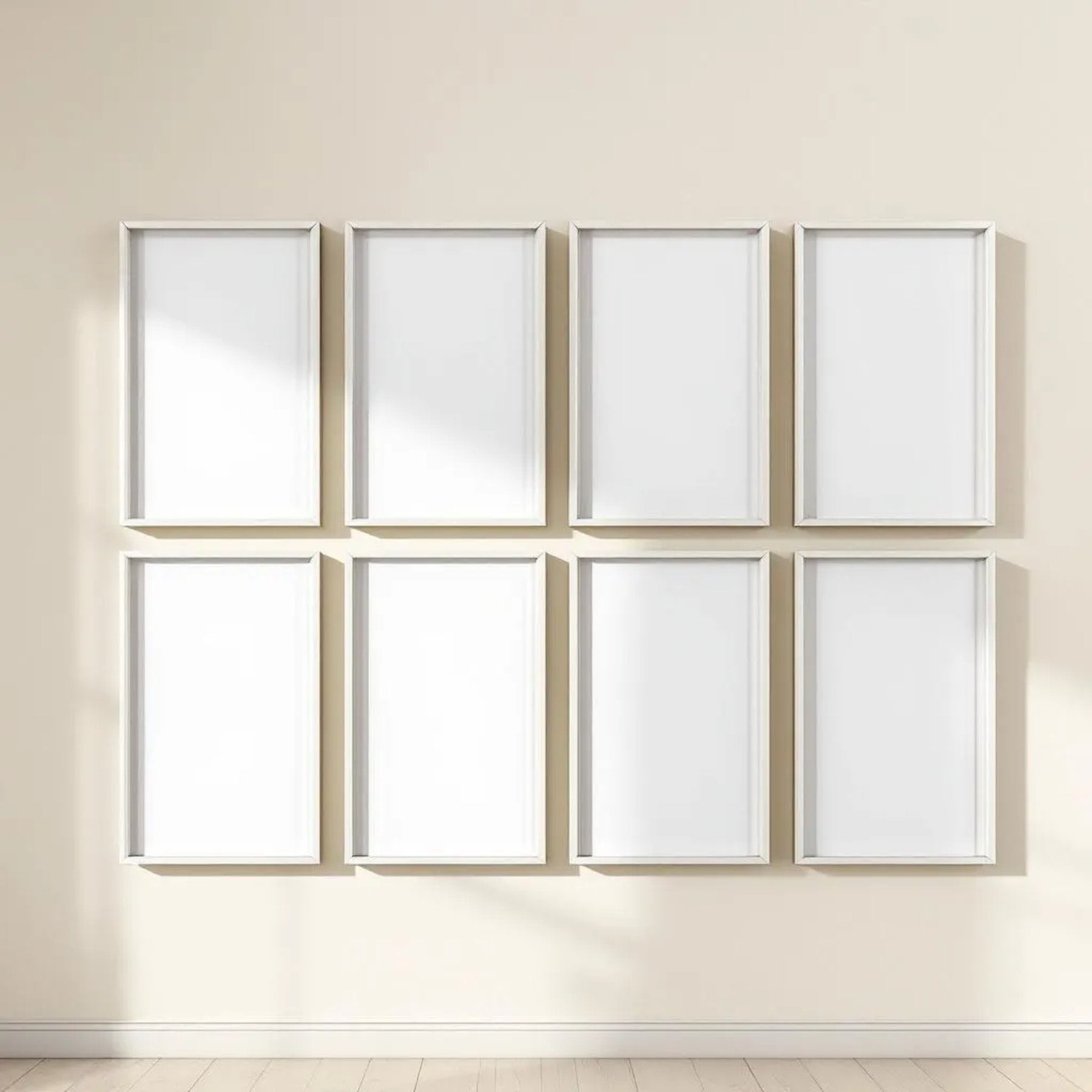 Frame Wall Art Mockup — Plain Square Frame Portrait 4:5 — Perspective View — #01291 | MockupBulk