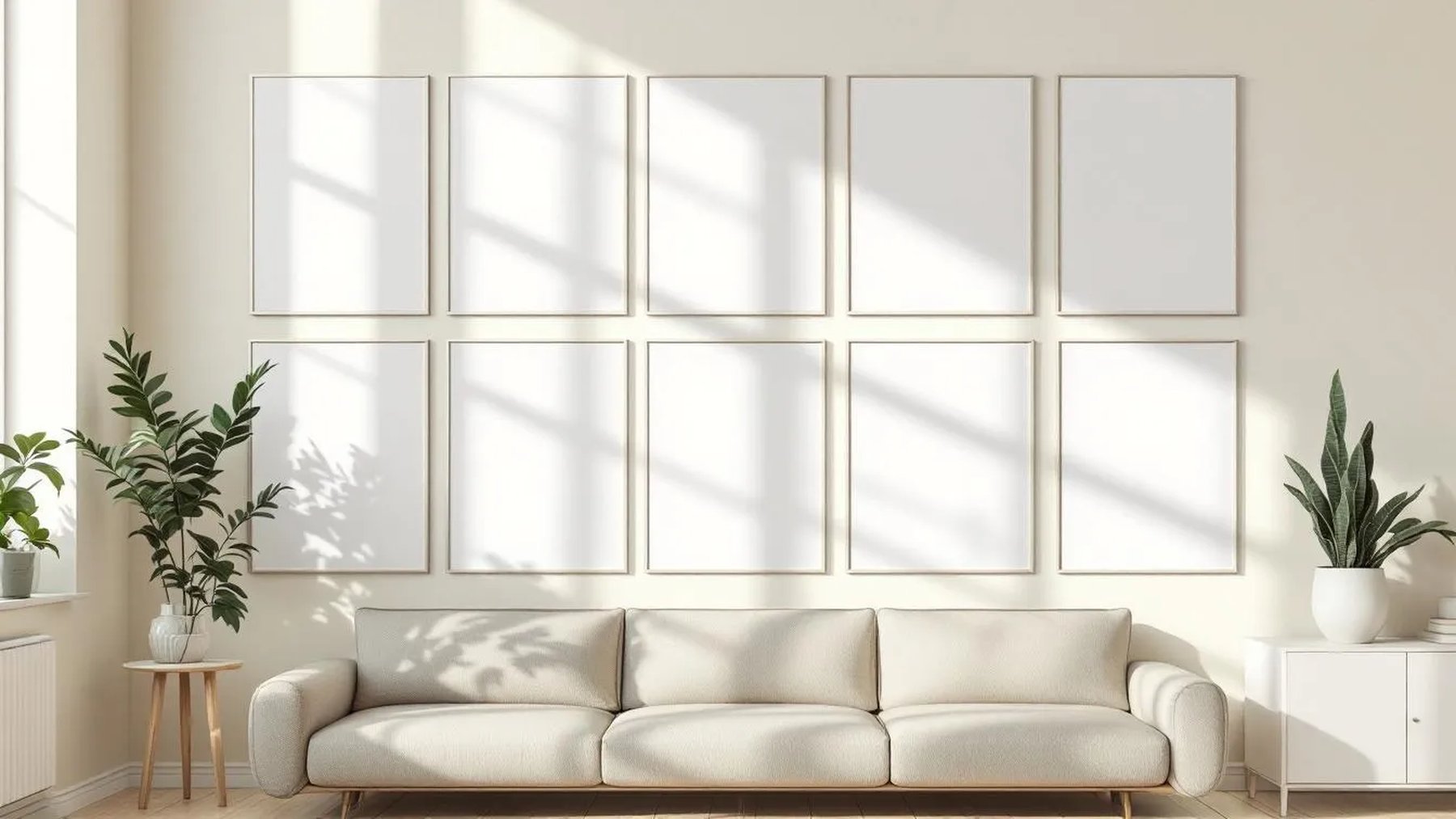 Frame Styled Room Mockup — Silver Frame Portrait 2:3 — Perspective View — #01295 | MockupBulk