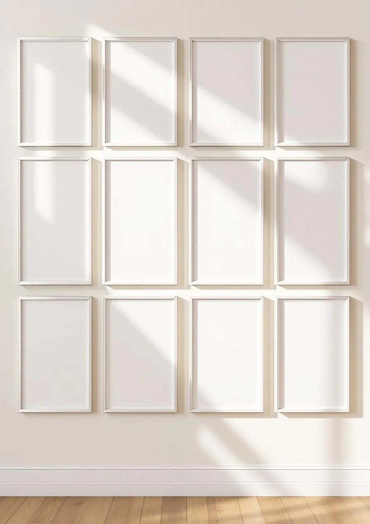 Frame Interior Frame Mockup — Silver Frame Portrait 2:3 — Perspective View — #01299 | MockupBulk