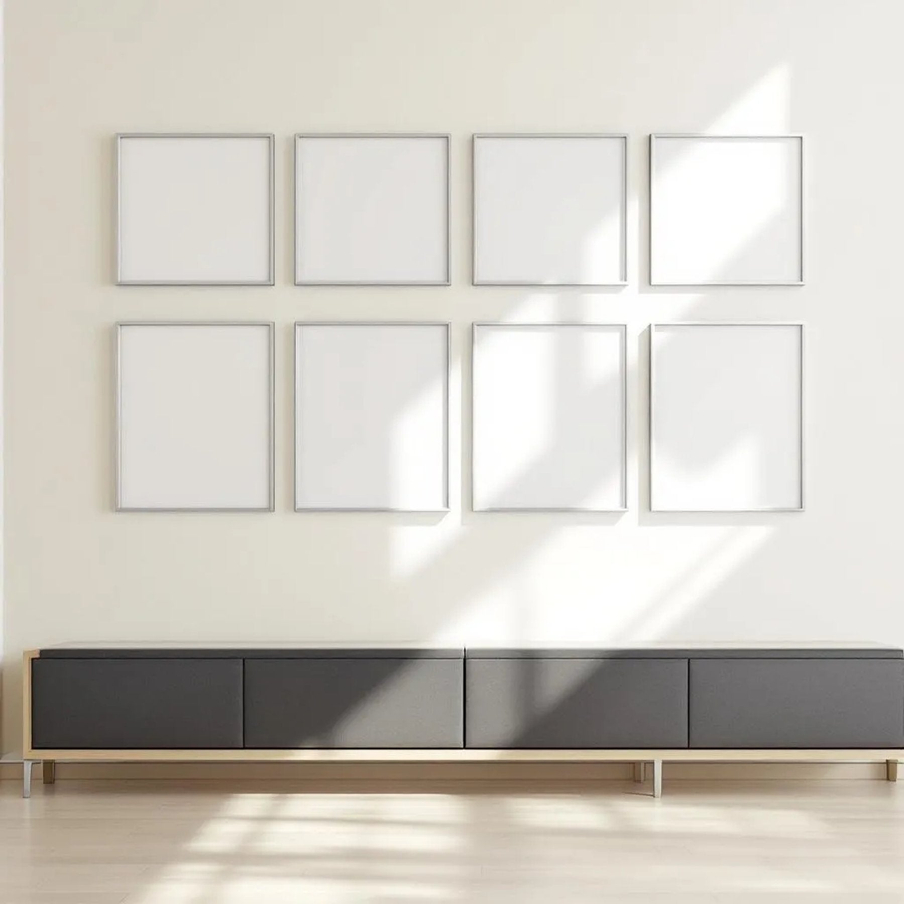 Frame Editorial Room Mockup — Plain Square Frame Portrait 2:3 — Perspective View — #01300 | MockupBulk