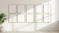 Frame Premium Interior Mockup — Silver Frame Portrait 4:5 — Perspective View — #01301 | MockupBulk